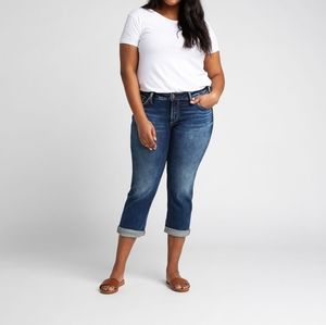 Silver Suki Indigo Mid Rise Capri Jeans Size 20